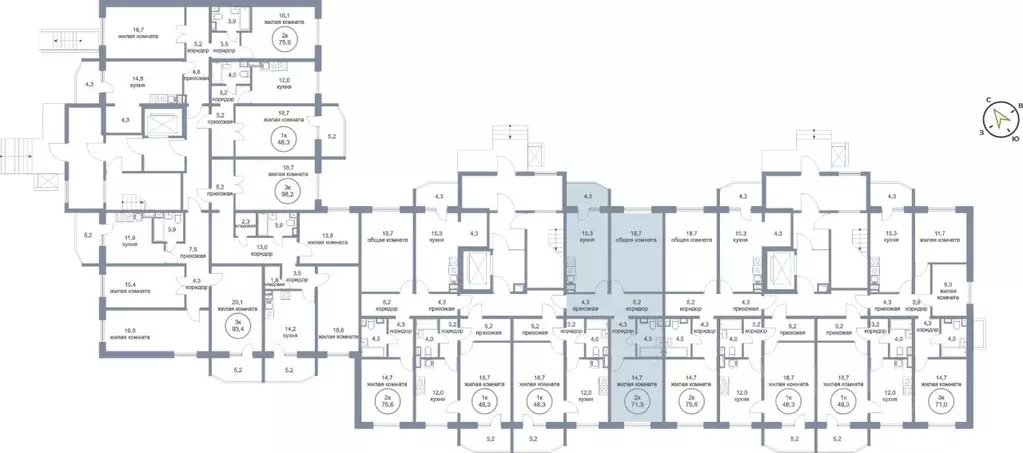 2-к кв. Ханты-Мансийский АО, Нефтеюганск 6-й мкр, 11 (71.3 м) - Фото 1