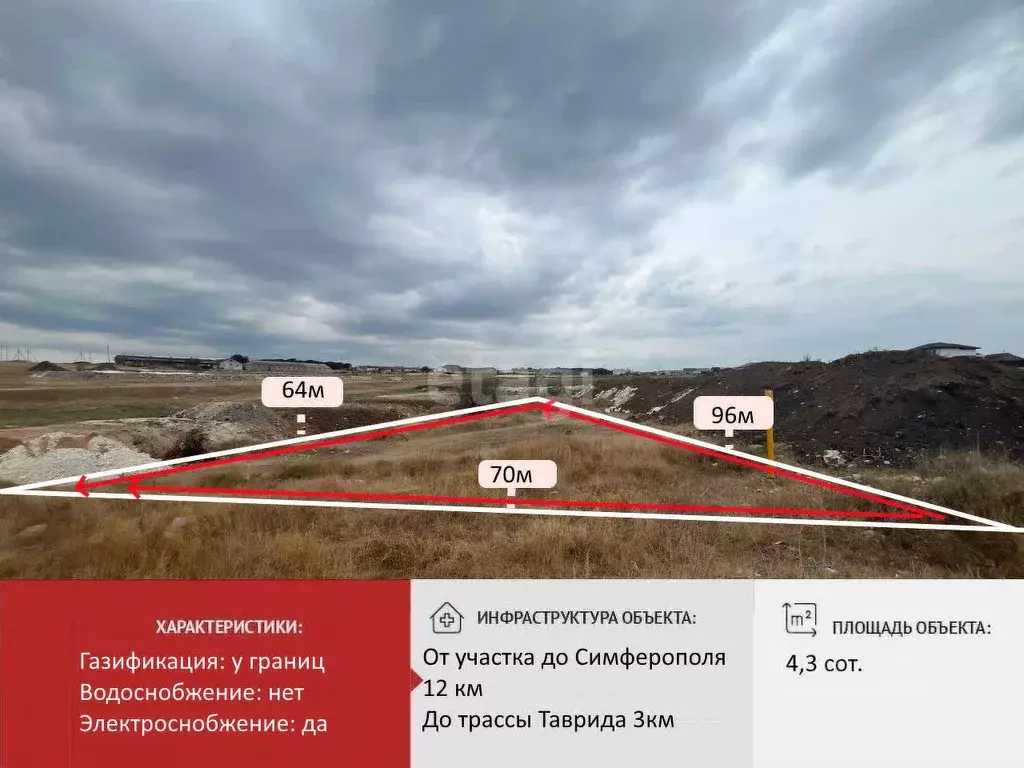 Участок в Крым, Симферопольский район, с. Трудовое  (43.3 сот.) - Фото 0