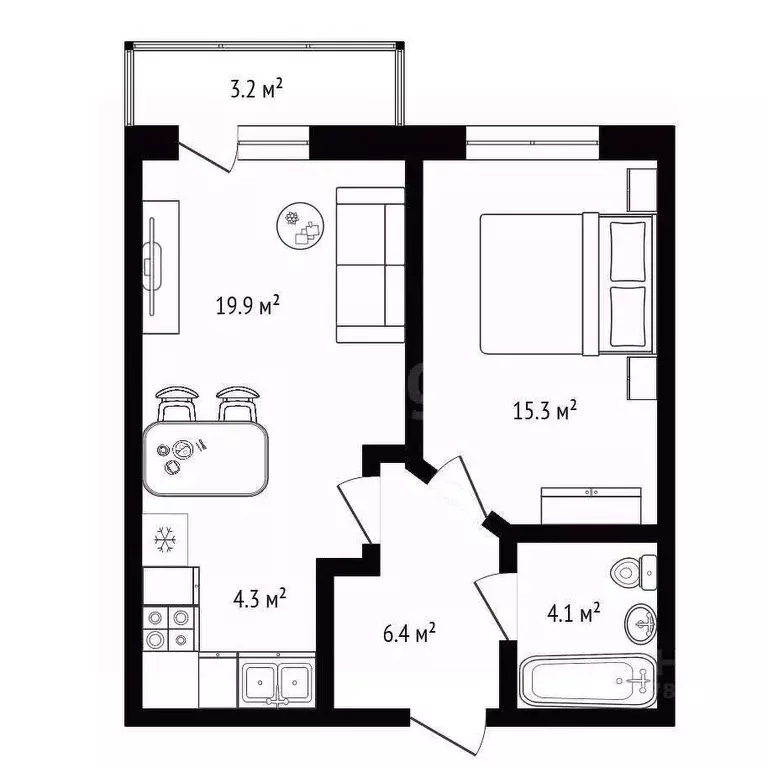 2-к кв. Новосибирская область, Новосибирск ул. Коминтерна, 118 (50.0 ... - Фото 2