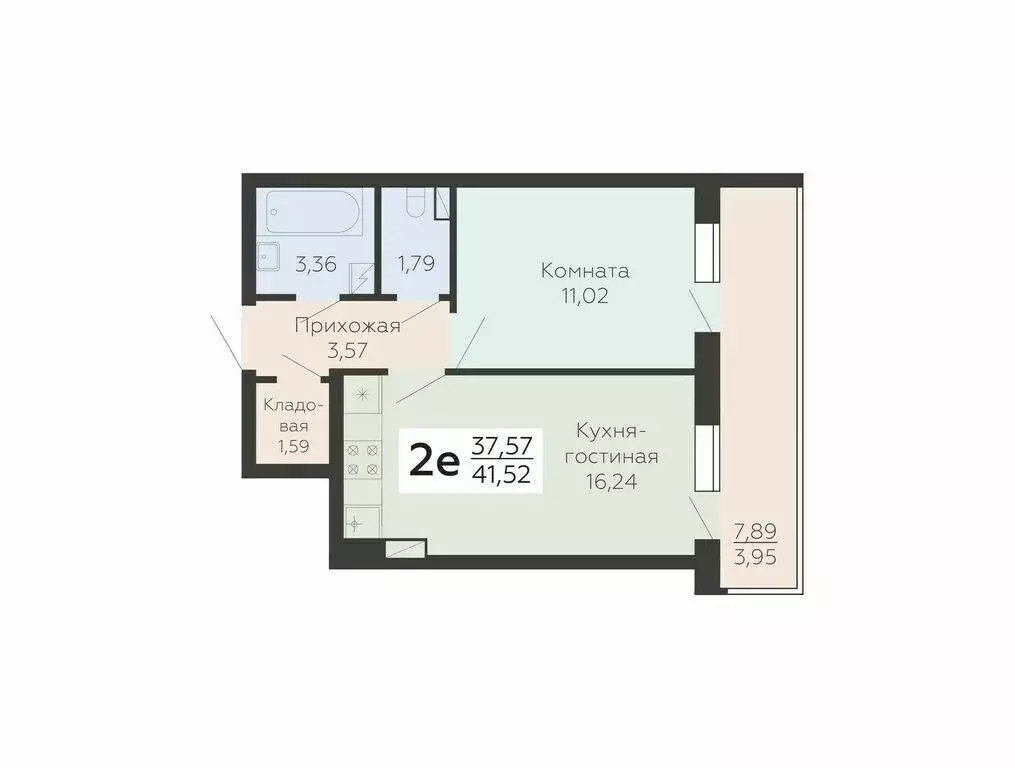 2-комнатная квартира: Воронеж, Ленинградская улица, 118А (41.52 м) - Фото 0