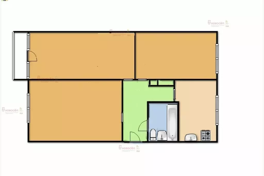 3-комнатная квартира: Ревда, улица Максима Горького, 46 (55 м) - Фото 1