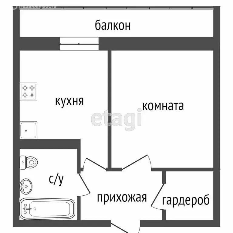 1-комнатная квартира: Красноярск, улица Чернышевского, 75 (42 м) - Фото 1