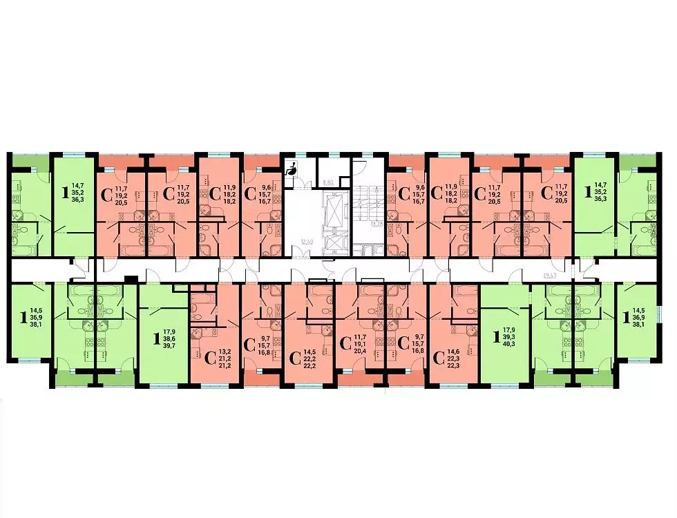 1-к кв. Воронежская область, Воронеж Цимлянская ул. (39.71 м) - Фото 1