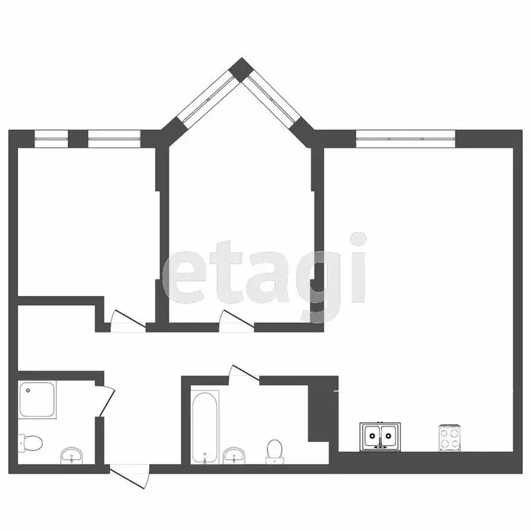 2-комнатная квартира: Тюмень, Краснооктябрьская улица, 14 (63.6 м) - Фото 1
