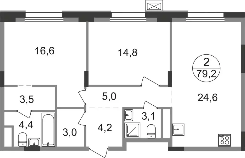 2-комнатная квартира: посёлок городского типа Заречье, Мещерский ... - Фото 1