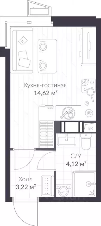 Студия Ленинградская область, Сертолово Всеволожский район, Верен Норт ... - Фото 0