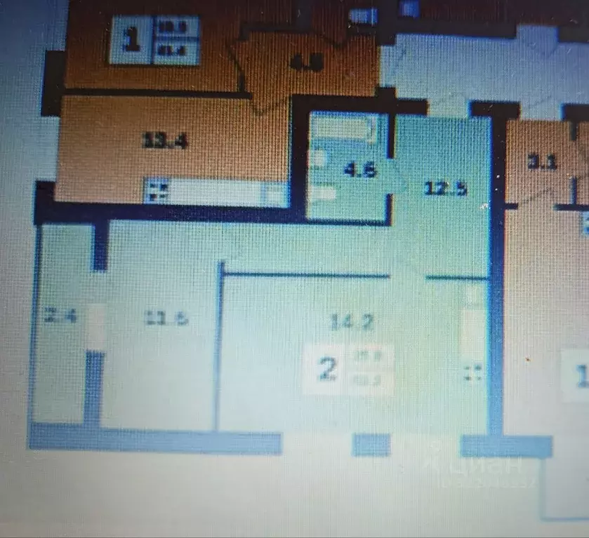 2-к кв. Башкортостан, Уфа Дагестанская ул., лит13 (52.0 м) - Фото 1