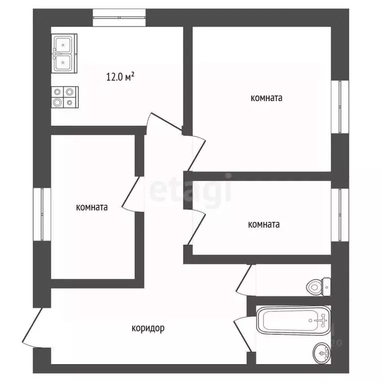 2-к кв. Ярославская область, Рыбинск ул. Крамского, 7 (57.6 м) - Фото 2