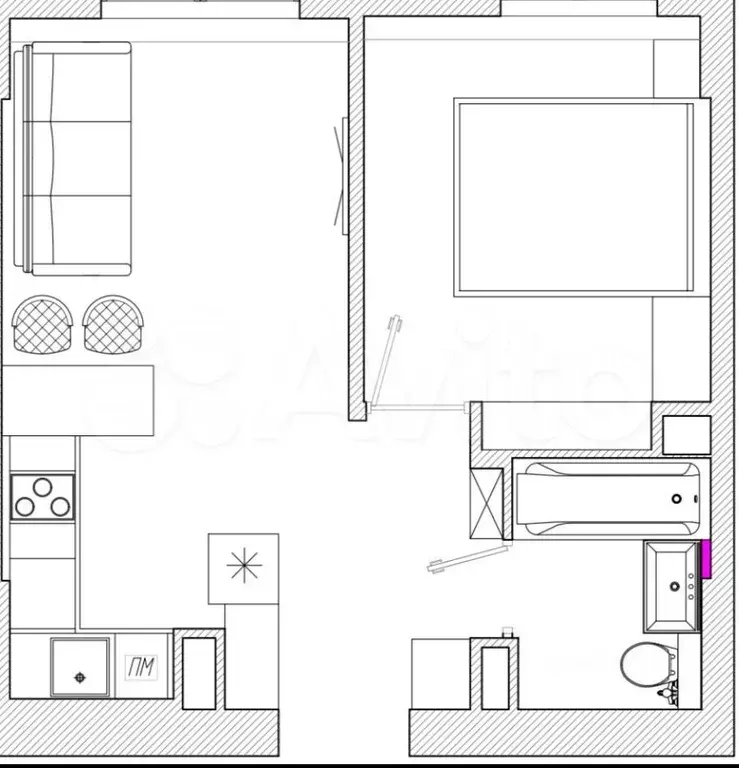 2-к. квартира, 40 м, 4/8 эт. - Фото 0