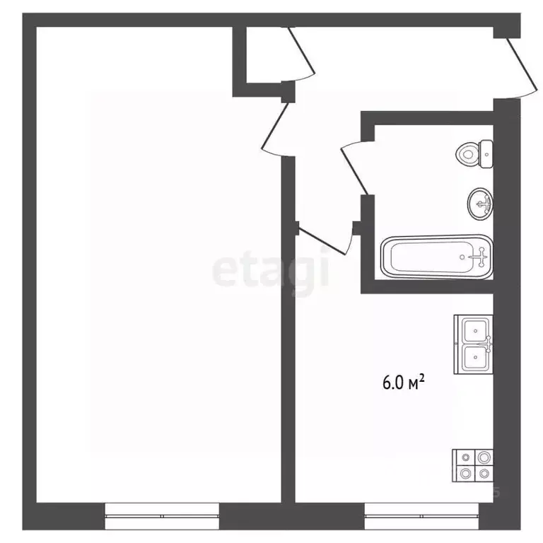 1-к кв. Нижегородская область, Дзержинск Октябрьская ул., 64 (31.0 м) - Фото 1