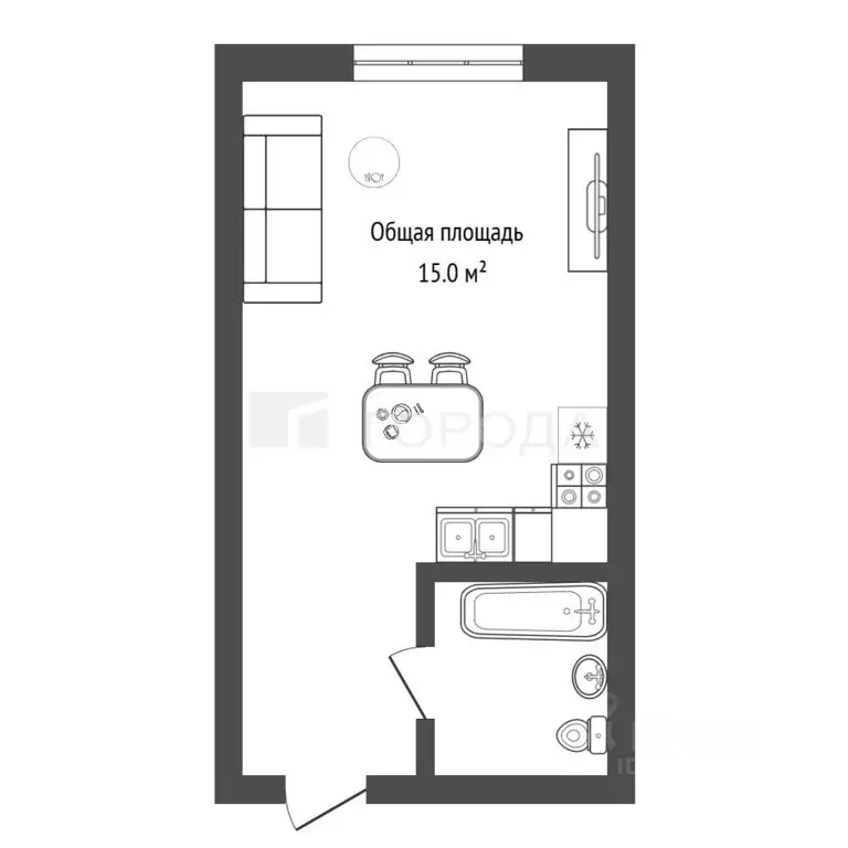 Студия Новосибирская область, Новосибирск ул. Никитина, 143 (15.0 м) - Фото 2