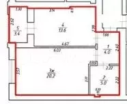 1-к. квартира, 42,8 м, 8/9 эт. - Фото 0