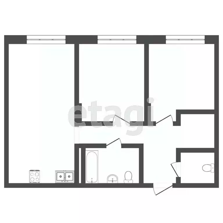 2-к кв. Тюменская область, Тюмень ул. Стройотрядовская, 6 (60.4 м) - Фото 2