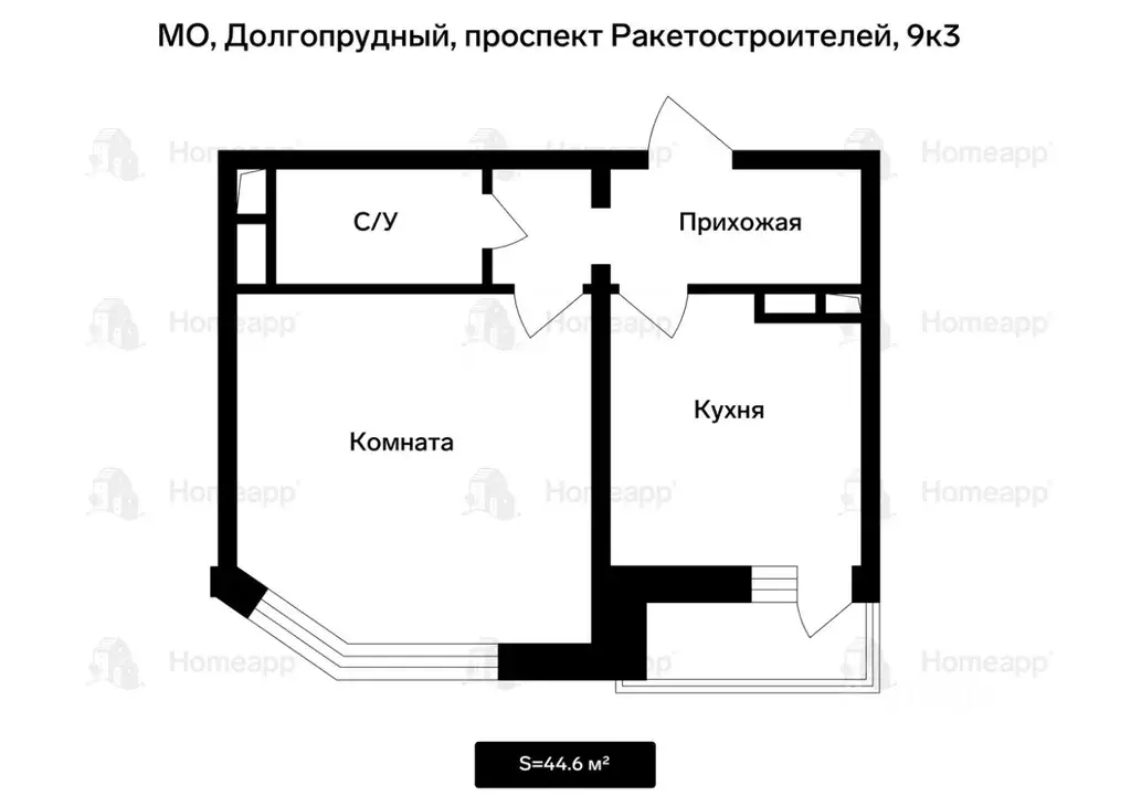 1-к кв. Московская область, Долгопрудный просп. Ракетостроителей, 9к3 ... - Фото 2