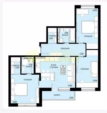 Продаётся 3-к квартира, 79.09 м - Фото 0