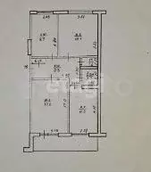 3-к. квартира, 66,4 м, 1/5 эт. - Фото 0