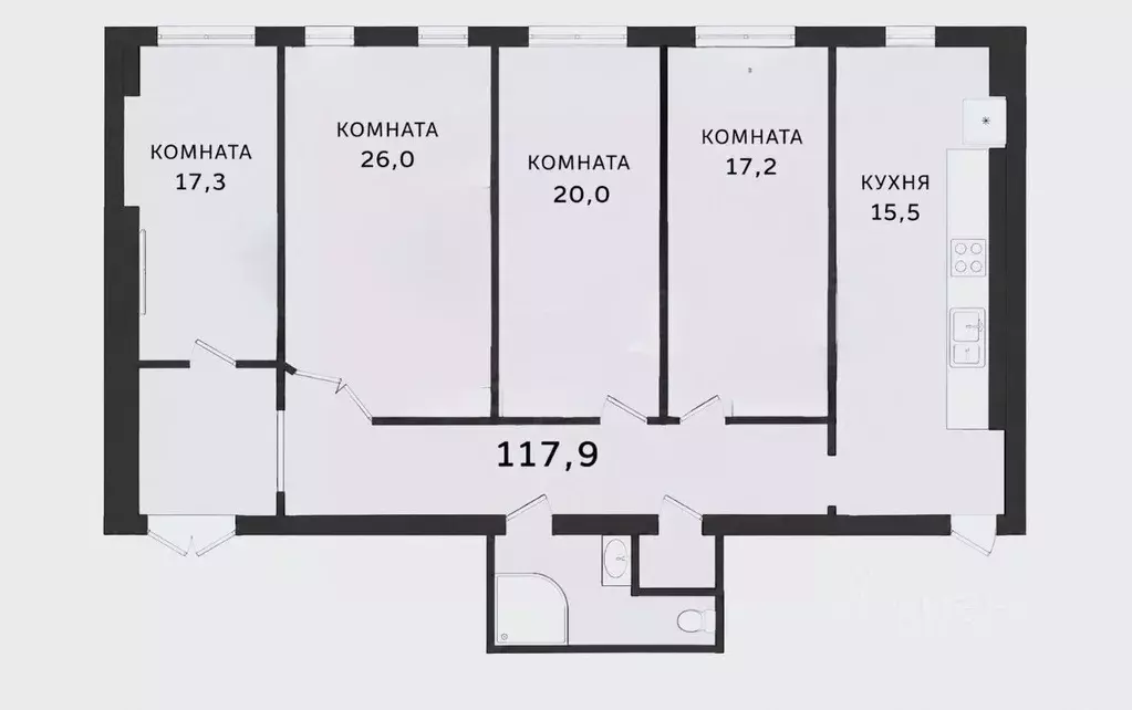 4-к кв. Санкт-Петербург Боровая ул., 18/1 (117.9 м) - Фото 2