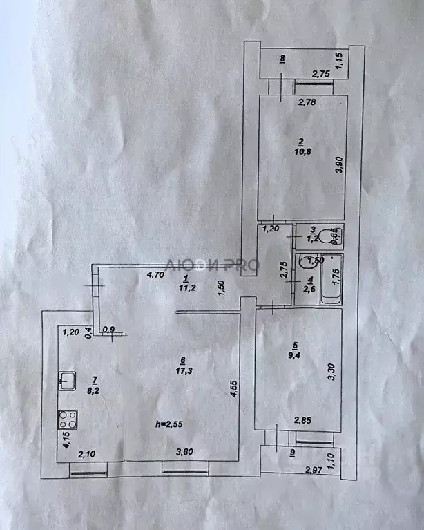 3-к кв. Саратовская область, Энгельс Полиграфическая ул., 188 (60.7 м) - Фото 2
