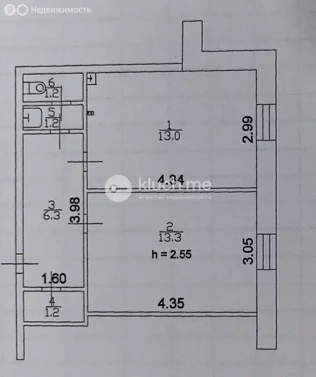 1-комнатная квартира: Казань, улица Фатыха Амирхана, 12Б (36.2 м) - Фото 1