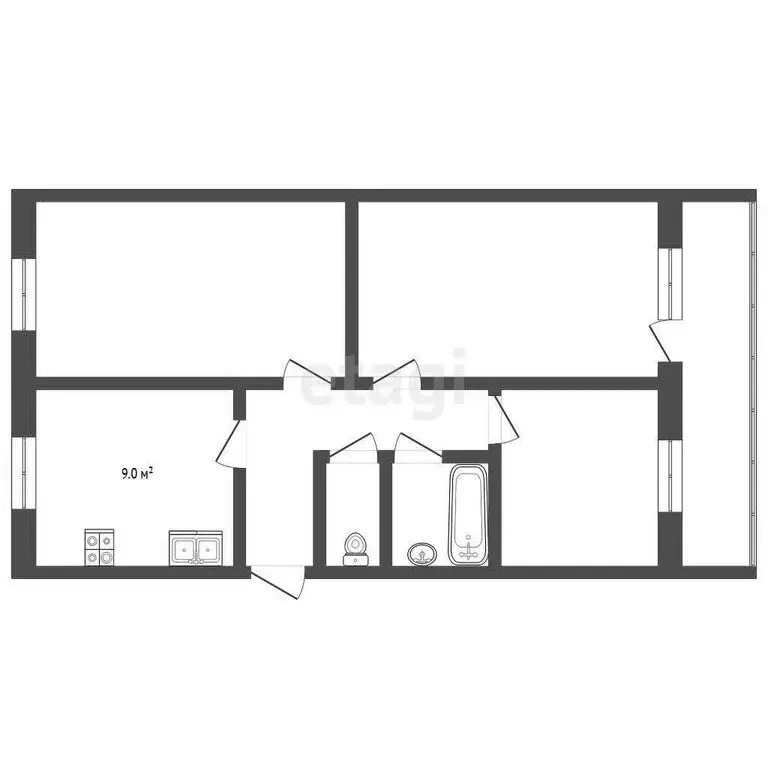 3-комнатная квартира: Рыбинск, улица Фурманова, 7 (59.5 м) - Фото 1