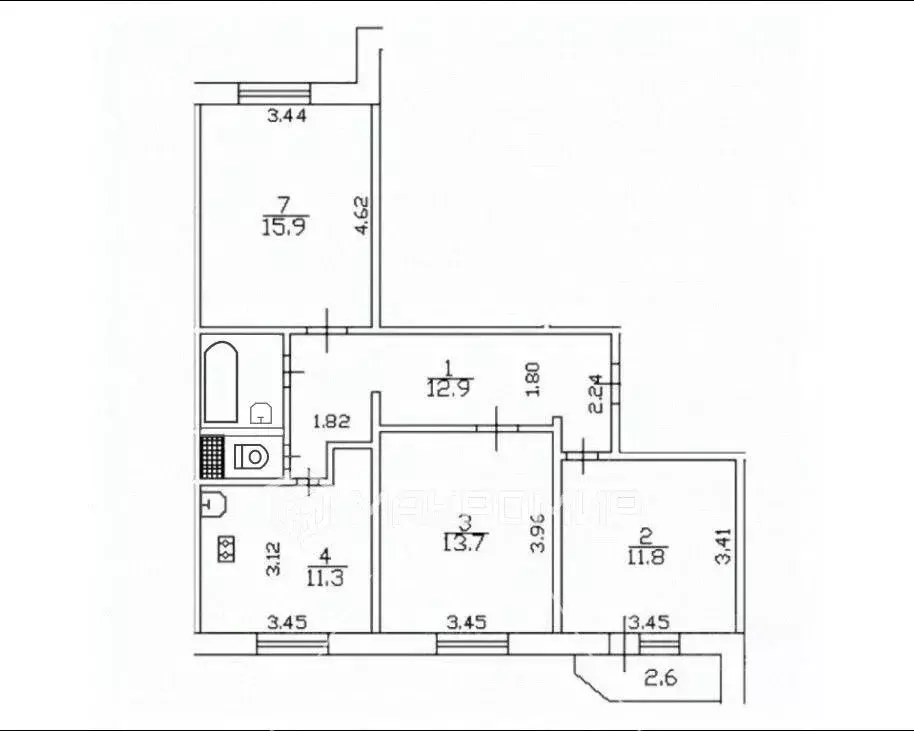 3-к кв. Санкт-Петербург ул. Савушкина, 115К3 (70.1 м) - Фото 1