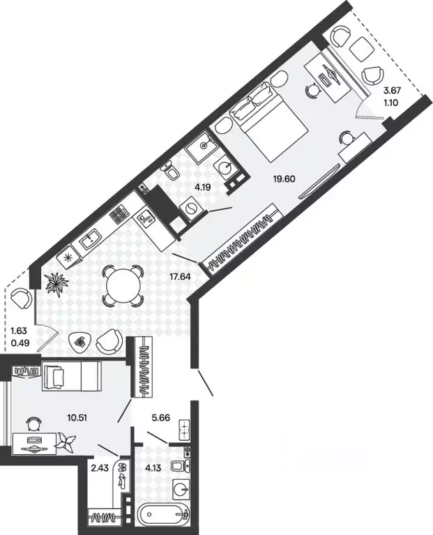 2-к кв. Калининградская область, Гурьевский муниципальный округ, пос. ... - Фото 1