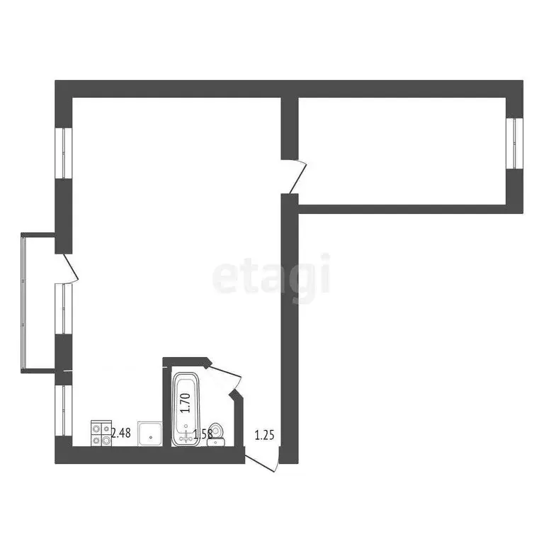 2-комнатная квартира: Севастополь, улица Гоголя, 29 (56.3 м) - Фото 1