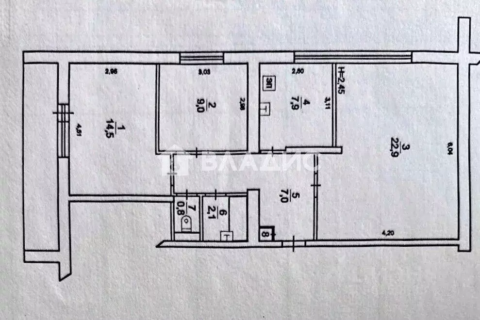 3-к кв. Карелия, Петрозаводск Питкярантская ул., 6 (68.1 м) - Фото 2