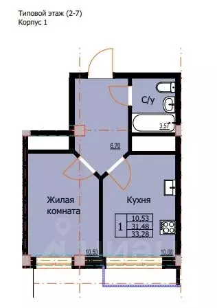 1-к кв. Ставропольский край, Ессентуки  (33.28 м) - Фото 0