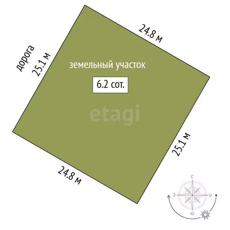 Участок в Тюмень, микрорайон Парфёново (6.2 м) - Фото 1