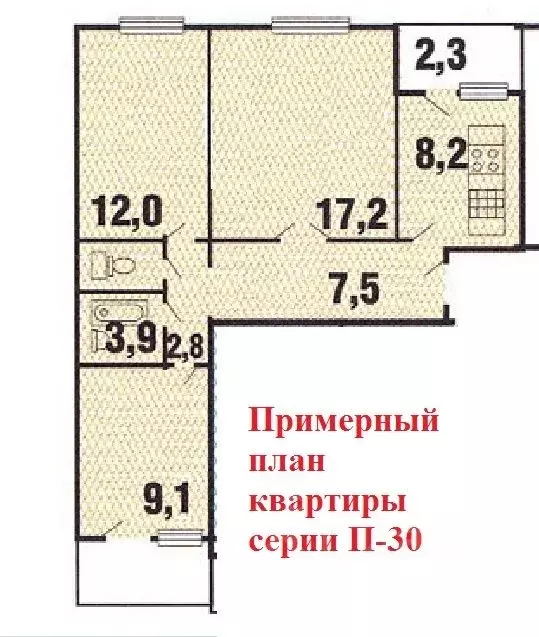 3-к кв. Москва Каргопольская ул., 14К1 (65.0 м) - Фото 2
