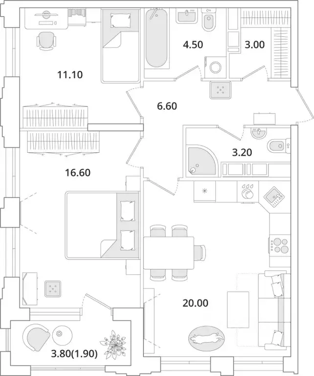 2-к кв. Санкт-Петербург Планерная ул., 99 (66.6 м) - Фото 0