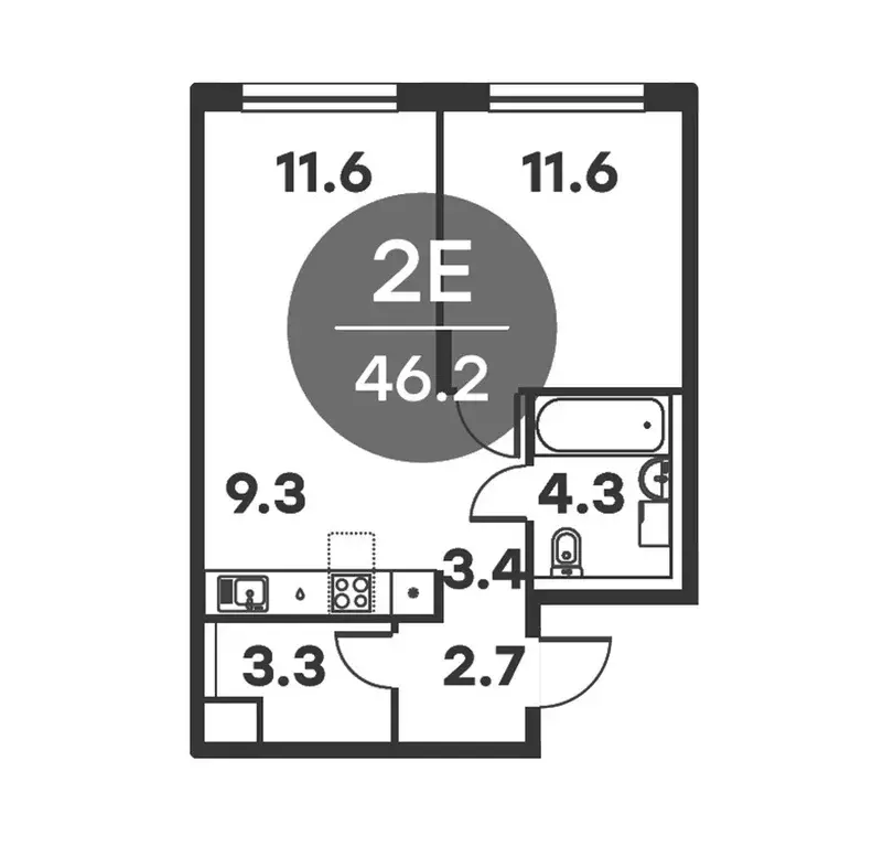 Продаётся 1-к квартира, 46.2 м - Фото 0