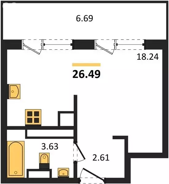 Квартира-студия: Севастополь, улица Челнокова, 17к1 (26.49 м) - Фото 2