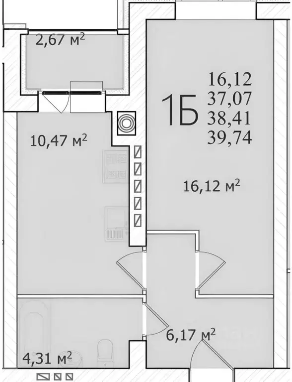 1-к кв. Ульяновская область, Ульяновск просп. Маршала Устинова, 30 ... - Фото 2