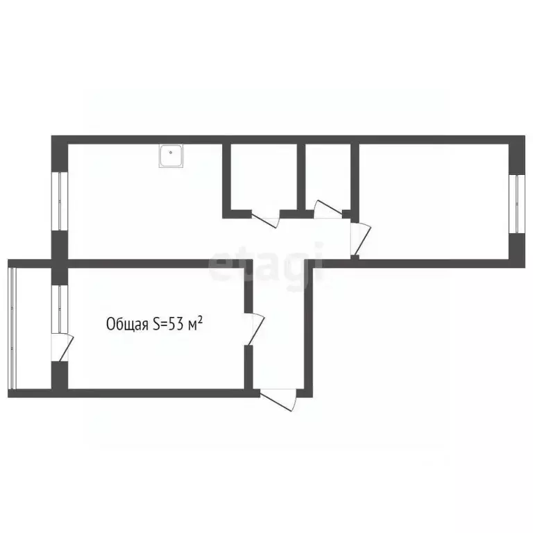 2-к кв. Кемеровская область, Киселевск проезд Строителей, 9 (53.0 м) - Фото 1