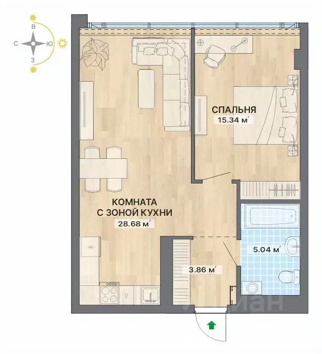 2-к кв. Свердловская область, Екатеринбург ул. Маршала Жукова, 16 ... - Фото 0