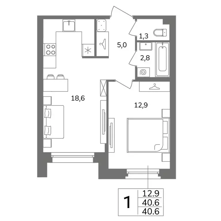 1-комнатная квартира: Санкт-Петербург, Фрунзенский район, ... - Фото 1