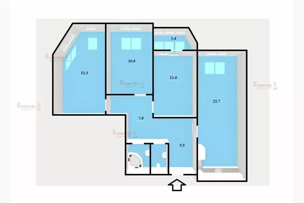 3-комнатная квартира: екатеринбург, расточная улица, 31а (81 м) - Фото 0