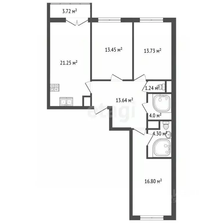 3-к кв. Санкт-Петербург бул. Головнина, 3к1 (88.0 м) - Фото 2