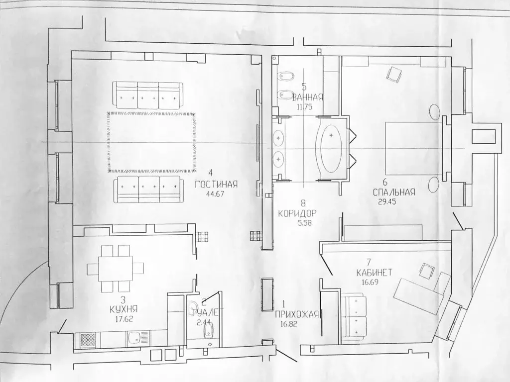 3-к кв. Архангельская область, Архангельск Троицкий просп., 12 (149.2 ... - Фото 2