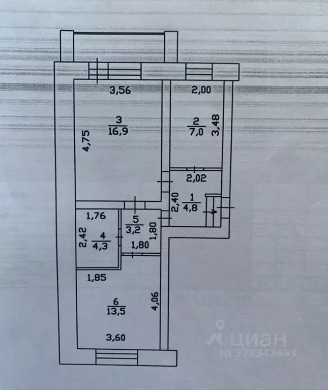 2-к кв. Кемеровская область, Кемерово ул. Халтурина, 39 (49.7 м) - Фото 0