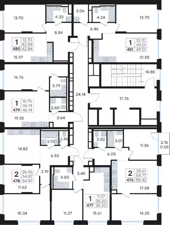1-к кв. Нижегородская область, Нижний Новгород Глоракс Премиум Гребной ... - Фото 2