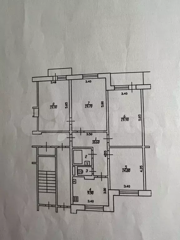 4-к. квартира, 103,8 м, 9/10 эт. - Фото 0