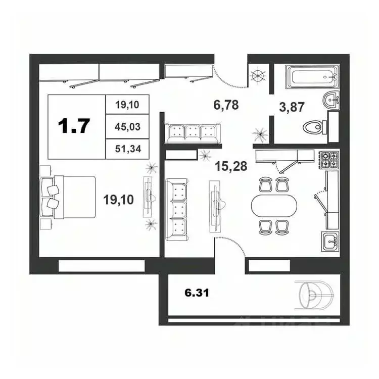 1-к кв. Новгородская область, Великий Новгород ул. Якова Павлова, 15 ... - Фото 1