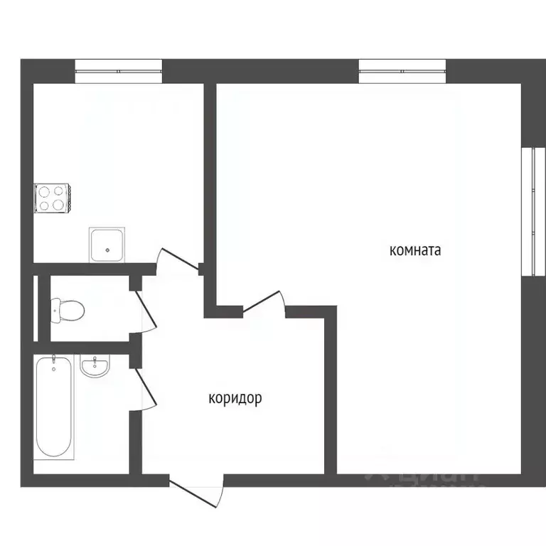 1-к кв. Омская область, Омск Съездовская ул., 41 (37.4 м) - Фото 1