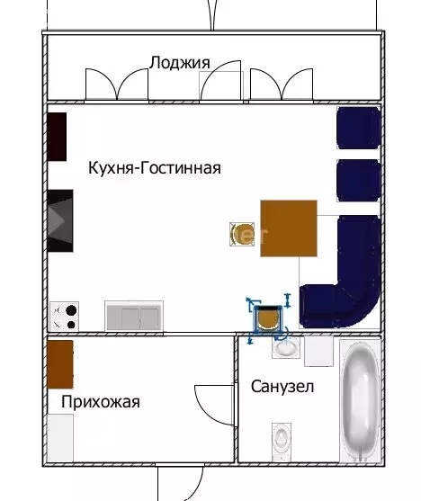 Квартира-студия: Ульяновск, Ипподромная улица, 4Б (25.3 м) - Фото 2