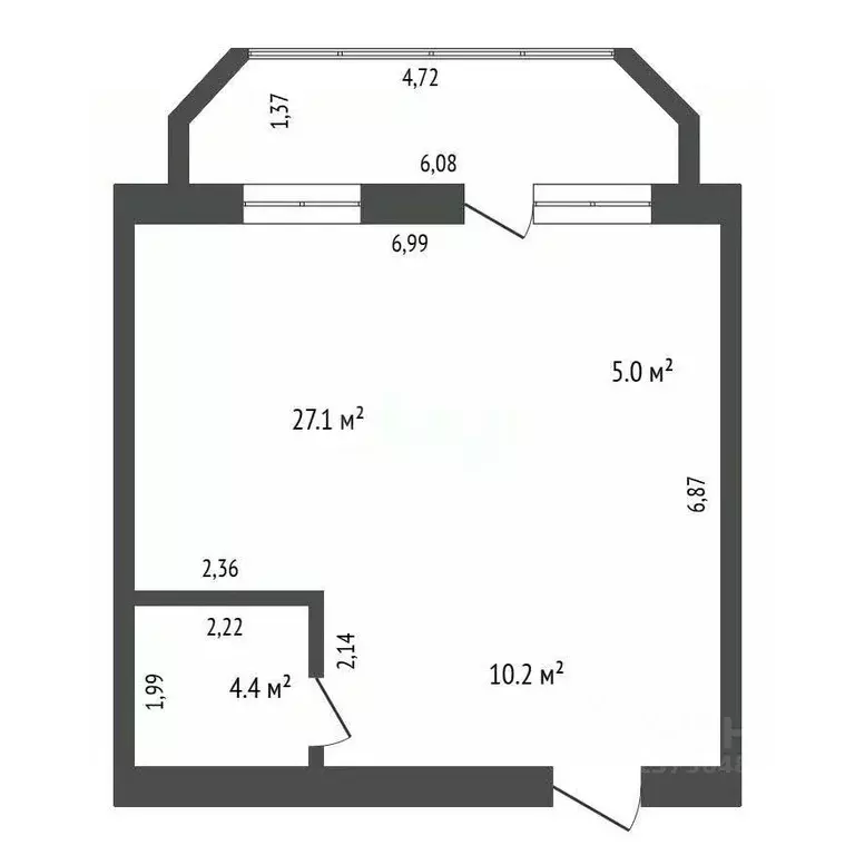 Студия Амурская область, Благовещенск Пионерская ул., 2 (55.0 м) - Фото 2