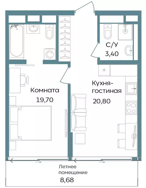 2-комнатная квартира: Республика Крым, Саки, курортный кластер Темпо ... - Фото 0