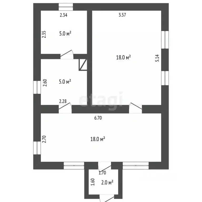 Дом в Крым, Сакский район, с. Фрунзе ул. Октябрьская (56 м) - Фото 2